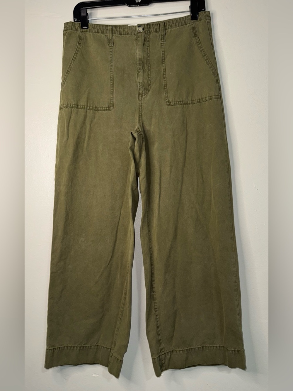 Le Jean Wide-Leg High-Rise Jeans in Olive Green